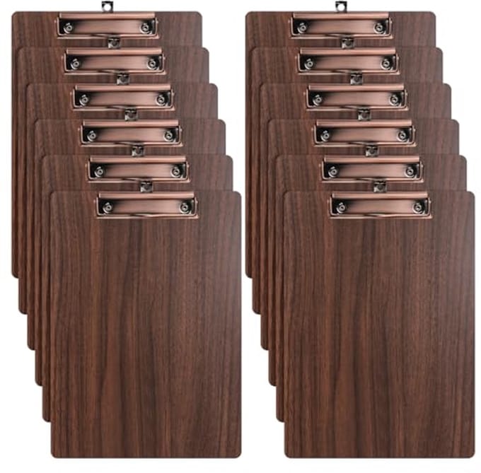 Houten Klembord A4 - Set van 12 Stuks met Metalen Klem