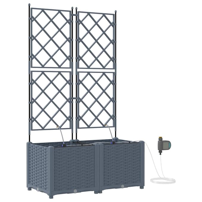 vidaXL - Plantenbak - 2 - st - Lichtgrijs - 80 - x - 40 - x - 142 - cm - PP