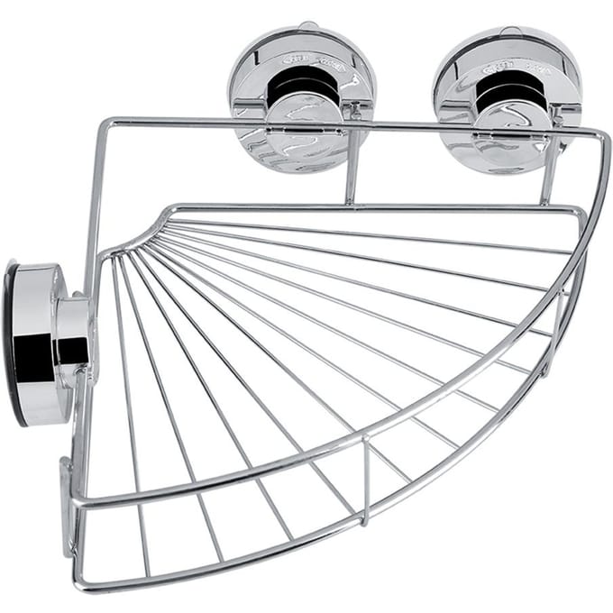 Étagère d'angle de douche en acier inoxydable avec ventouse à vide Cuisine Salle de bain gray