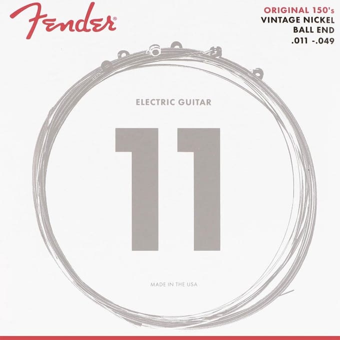 Fender F-150M snaren set elektrisch, pure nickel, medium, 011-014-018-025-038-048