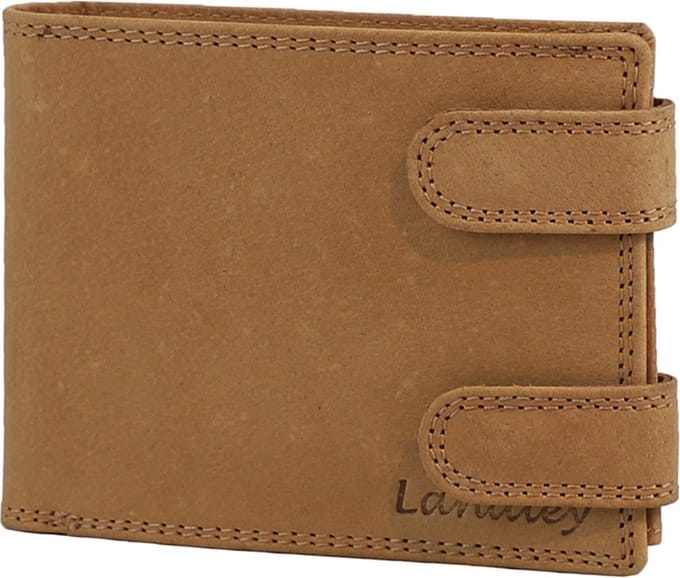 Landley Leren Heren Portemonnee met Clips - RFID - Hunter Leer - Cognac