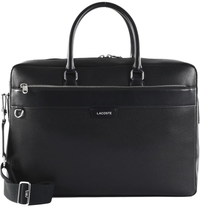 LACOSTE business tas met laptopvak Ossian Slim Computer Bag Noir zwart