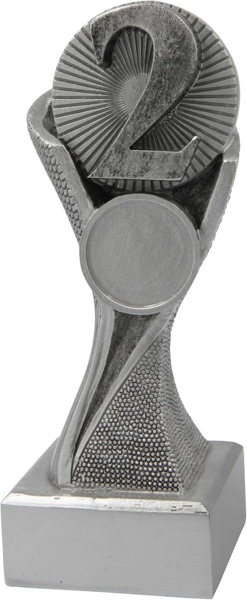 Prijs Nummer 2 - Zilveren Beker - Wedstrijd Winnaar - Vis Afbeelding - 15 cm Hoog - Zilver