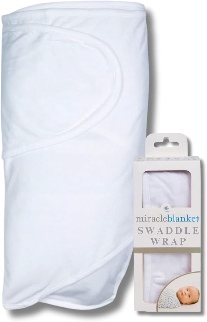 Swaddle wrap voor baby's 0-3 maanden - wit