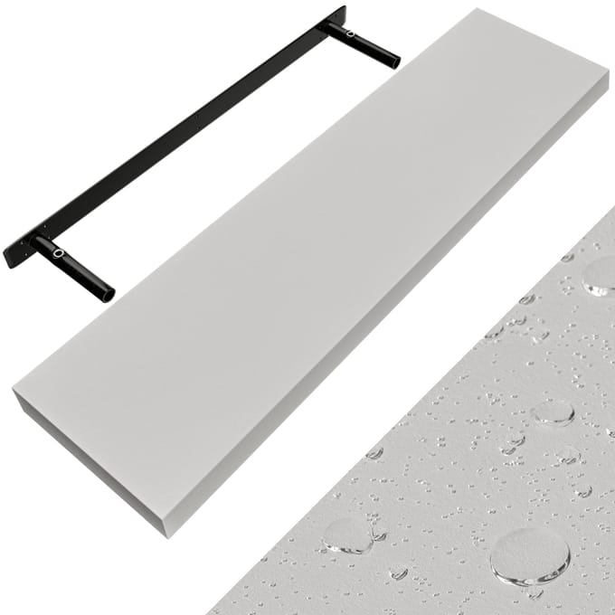 Casaria Wandplank Zwevend - 90 cm 15kg Belastbaar - Mat Wit