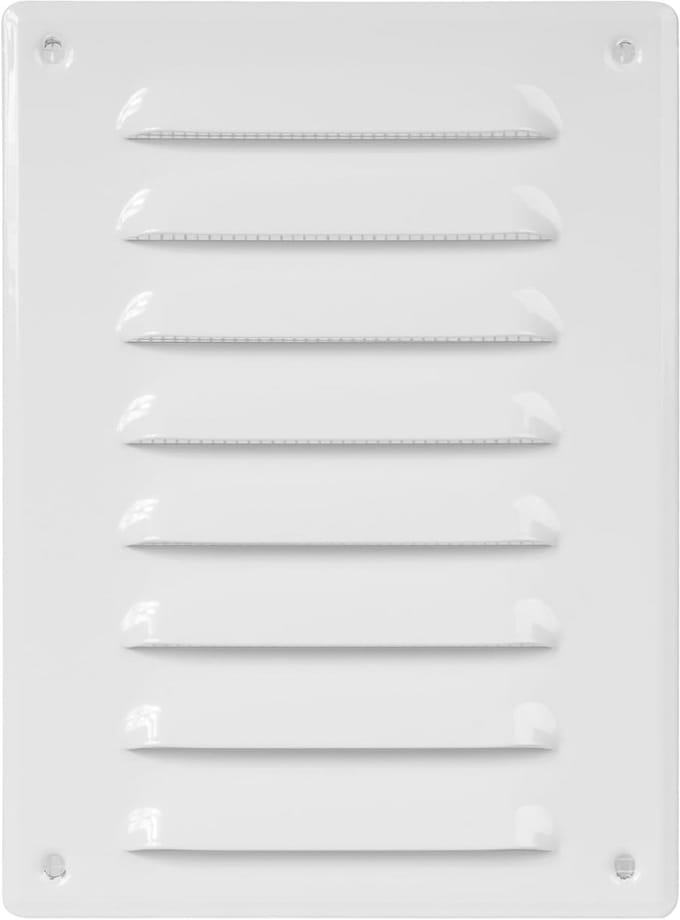 Ventilatierooster met insectenbescherming voor plafond en wand (14 x 19 cm, wit)