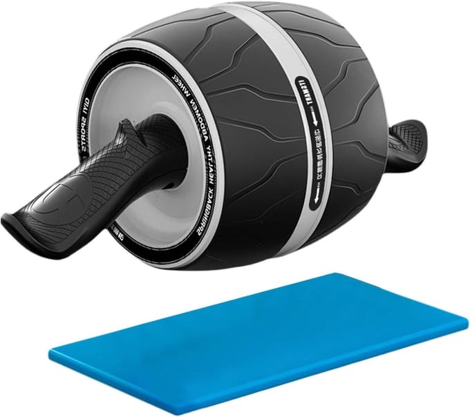 Buikoefeningswiel - Buikroller Dubbele Wielen - Core Training - Intelligent Rebound Systeem - 20 x 20 x 19 cm - Wit