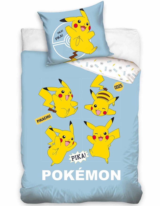 Pikachu Dekbedovertrek Pika- 140 x 200 cm - 70 x 90 cm