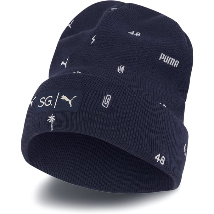 Puma x Selena Gomez Beanie All Over Print Logo Hoed Navy 022359 01