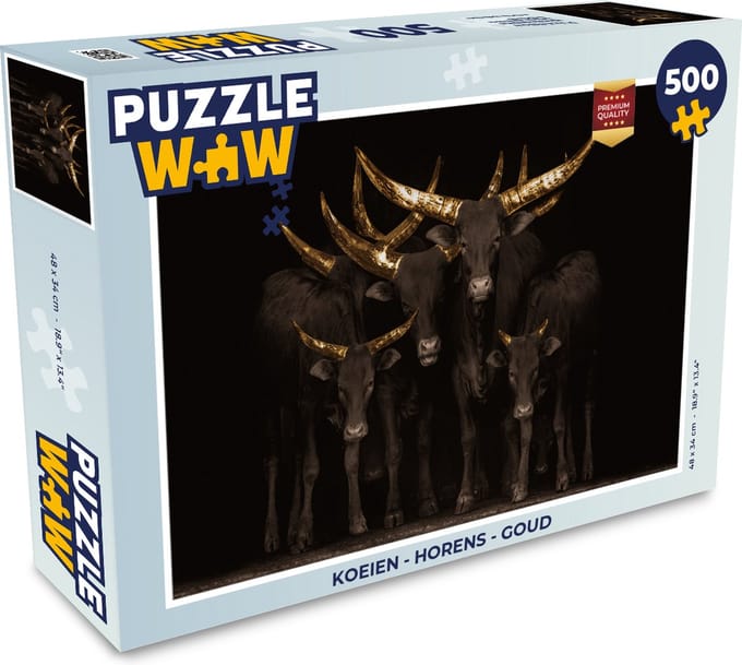 Puzzel Koeien - Horens - Goud - Legpuzzel - Puzzel 500 stukjes