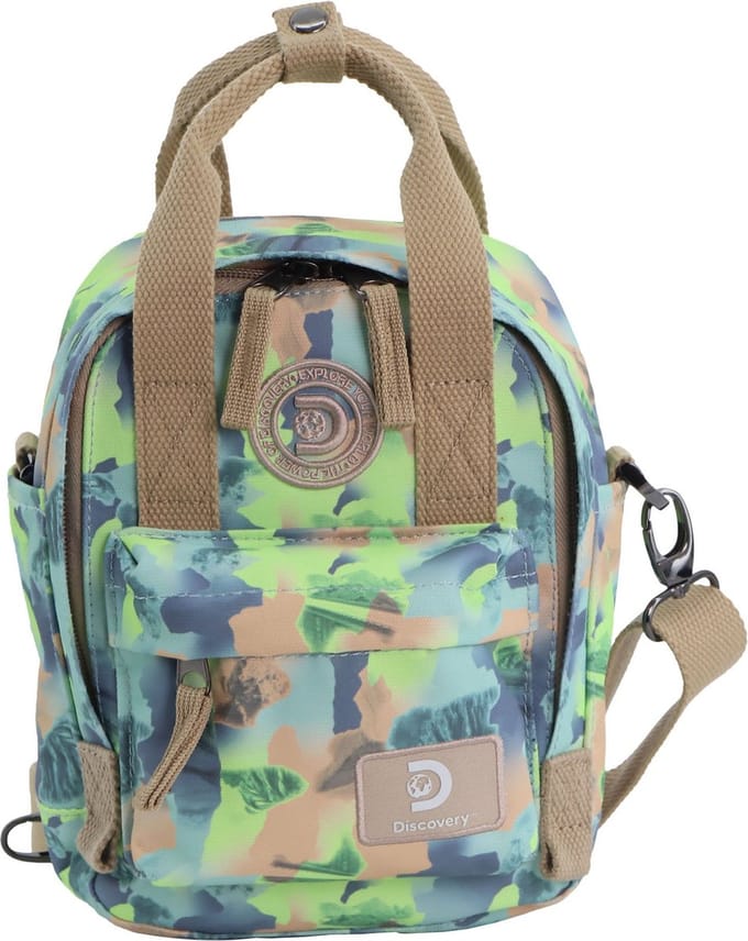 Discovery Cave trendy tas / Schoudertas Groene Camouflage - Groene camouflage
