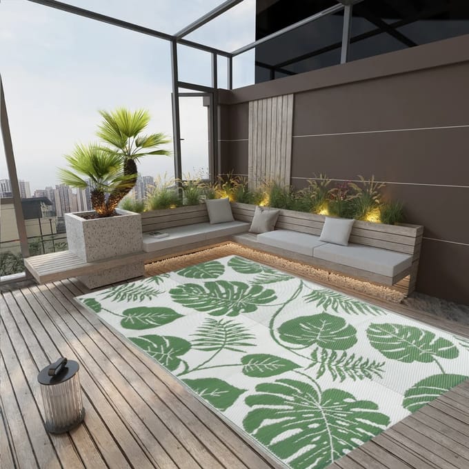 vidaXL - Buitenkleed - ARAKIL - 190x290 - cm - polypropeen - groen