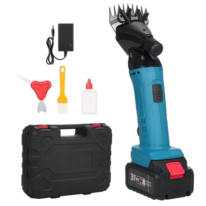 9-tands, 6 snelheden verstelbare lithium-ion-wolschaarset Lithium-ion-scheermachine Scheermachine US Plug & 1 Battery groen