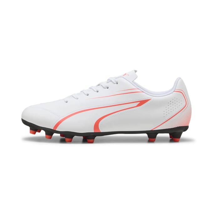Puma voetbalschoenen Vitoria FG/AG wit-rood - synthetisch leer.