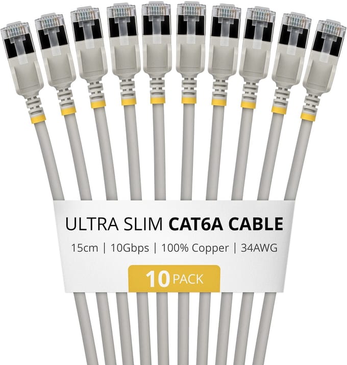 StarTech.com 6ASTP34GRS15CM10PK netwerkkabel Grijs 0,15 m Cat6a U/FTP (STP) Rond