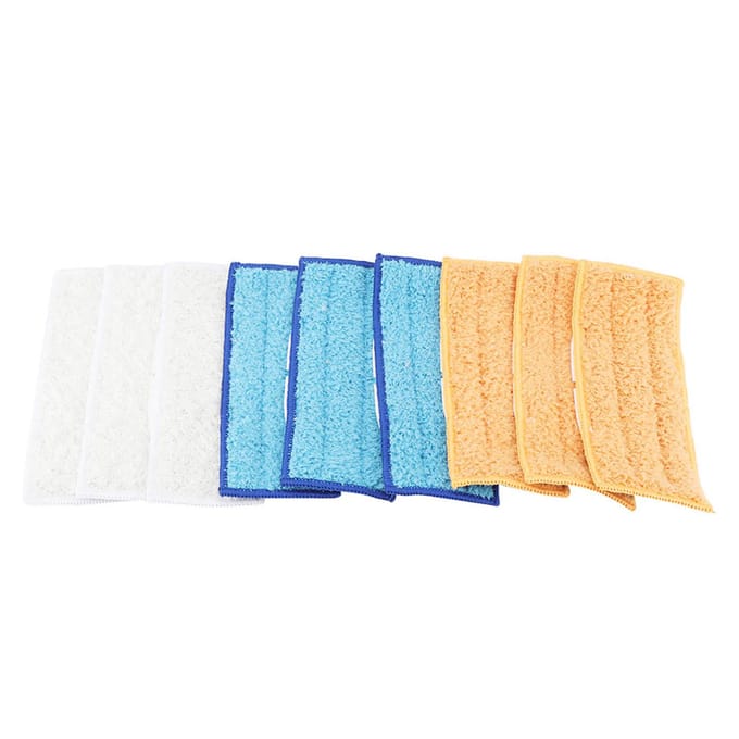 9 PCS Replacement Microfiber Mop Washable Mop head Mop Pads Fit Flat Spray Mops Set beige