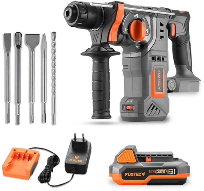 20V accuklopboormachine - FUXTEC - FX-E1RH20 en beitelset