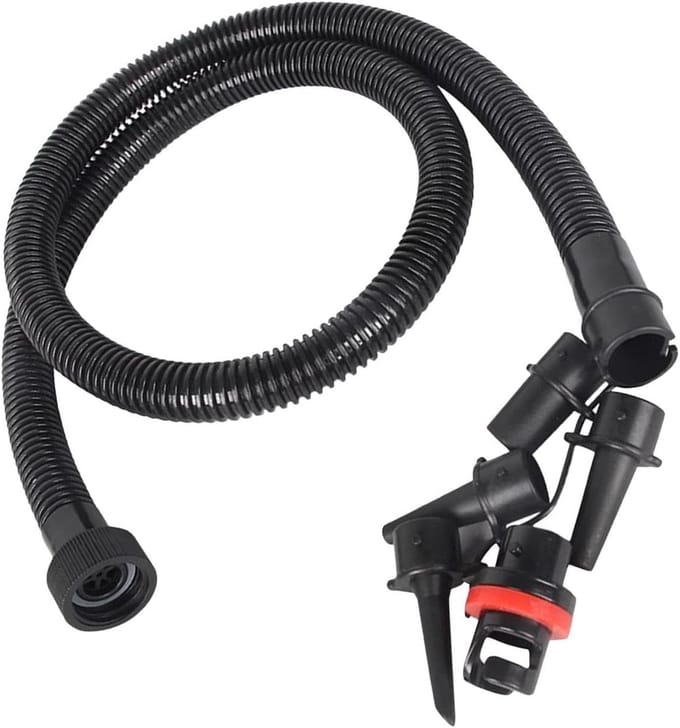 Opblaasbare Pomp Adapter - Luchtpomp Slang - Watersport Kampeeruitrusting - Draagbare Schroefdraad - 120 cm Lengte - Zwart