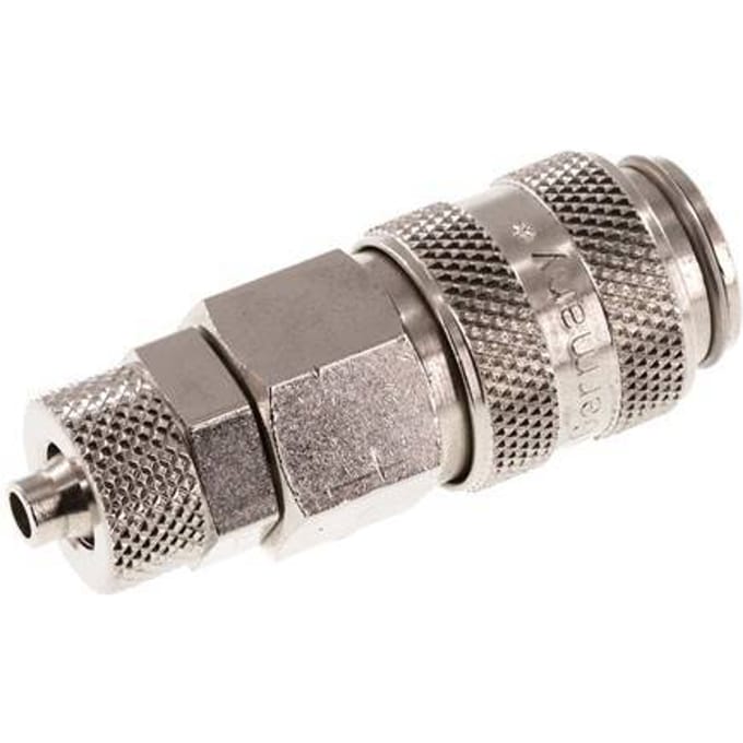 Vernikkeld Messing DN 5 Luchtkoppeling Snelkoppeling 4x6 mm Push-On