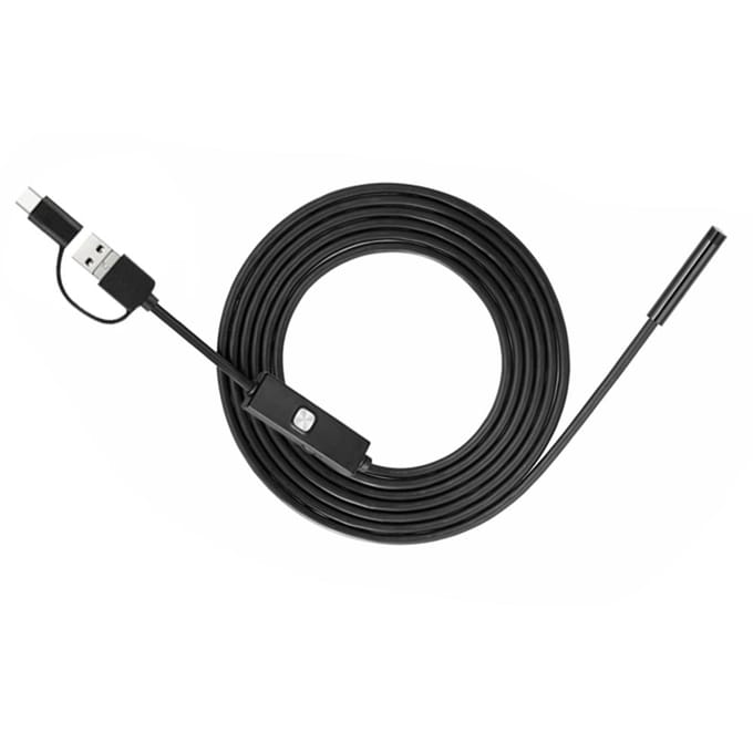Endoscoop 0,3 MP Endoscoop 3 in 1 Endoscoop met verstelbare LED's 5 meter 2M zwart