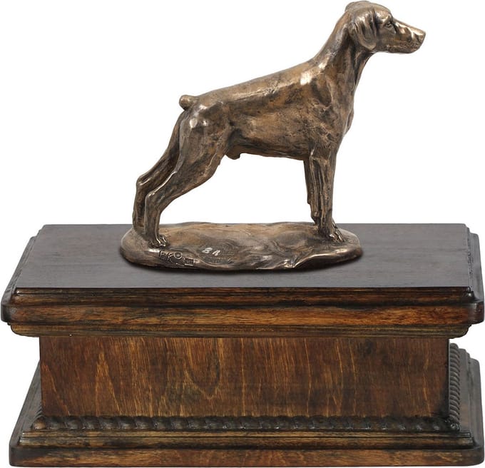 Elegante urn hond voor Dobermann-hondenas met beeldje