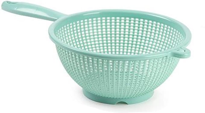 Plasticforte Keuken vergiet/zeef - kunststof - D24 x H11 cm - mintgroen