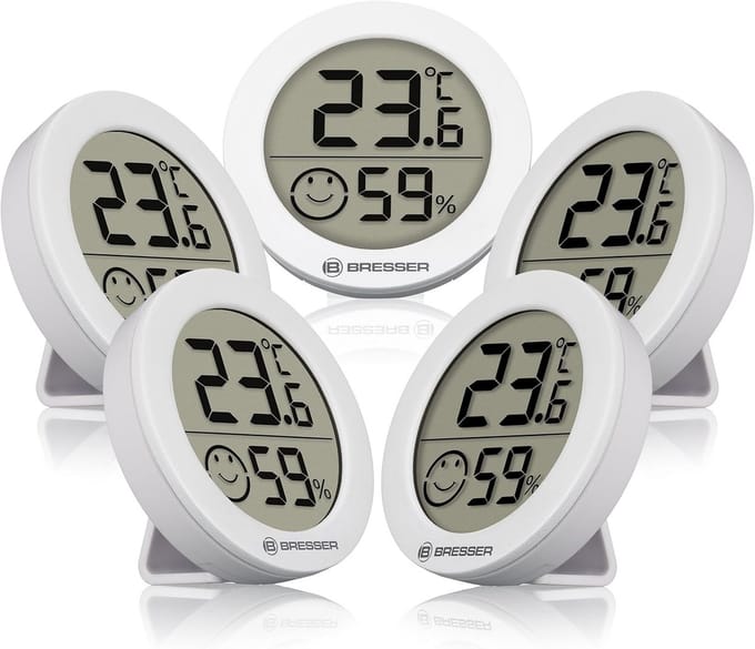 Thermo-/hygrometer Set - 5 delig - Binnenklimaatmeter voor Temperatuur en Luchtvochtigheid