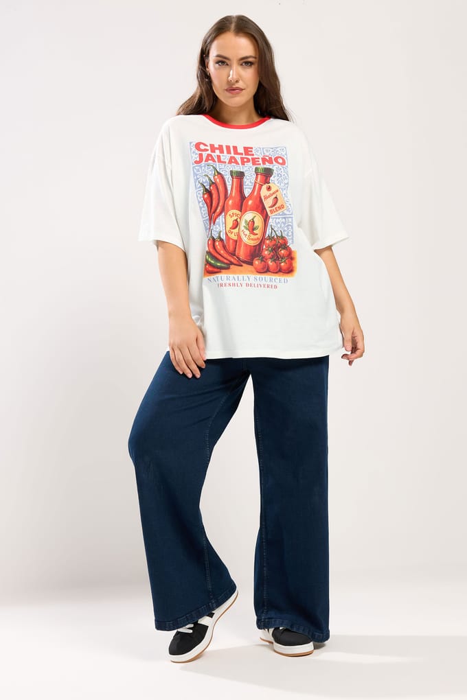 Yours Ivoorwit 'Chile Jalapeno' Relaxed Tshirt Size 48