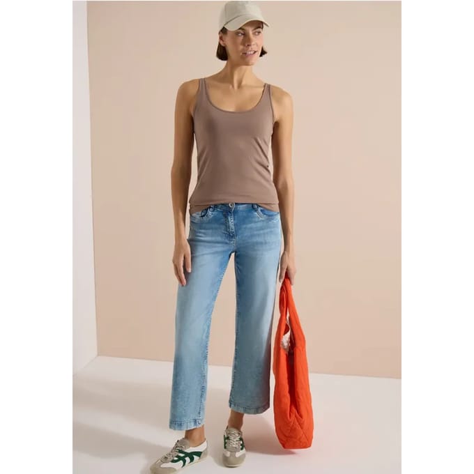 Effen longtop met ronde hals