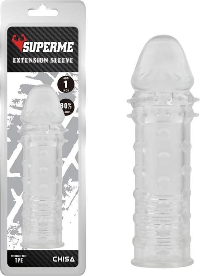 SuperMe - Extra Texture - Penis Sleeve - Transparant