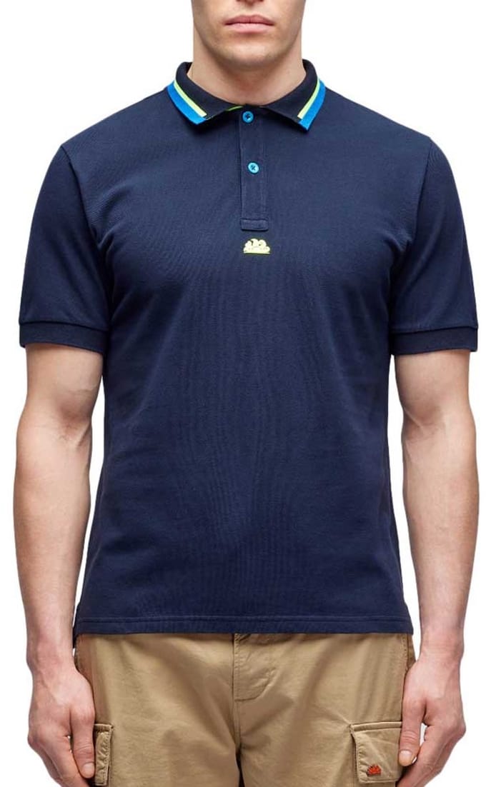 Sundek Korte Mouw Poloshirt Blauw M Man