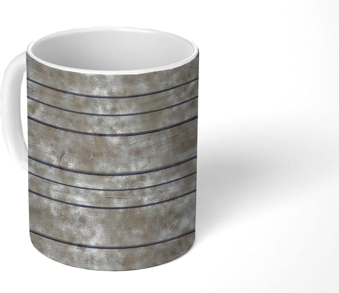 Mok - Retro - Plank - Patronen - Mokken - 350 ML - Beker - Uitdeelcadeautjes