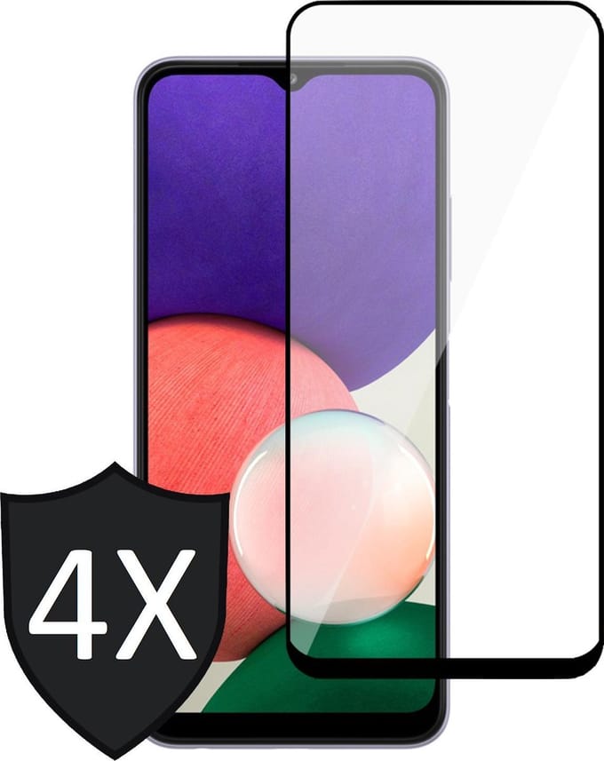Screenprotector geschikt voor Samsung A22 5G - 4x FullGuard Glas Screen Protector