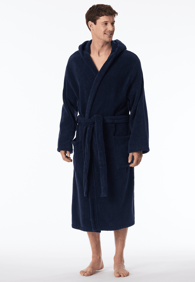 Badjas van frottee, marineblauw - Essentials S