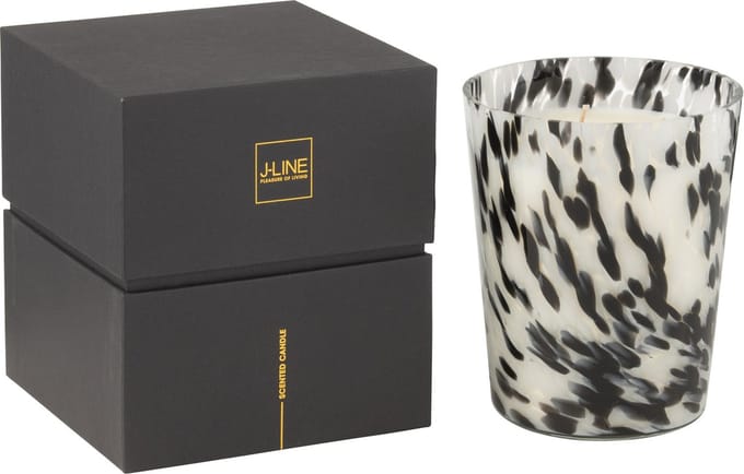 J-Line geurkaars Noa - Stone & Rock - zwart/wit - medium - 68U