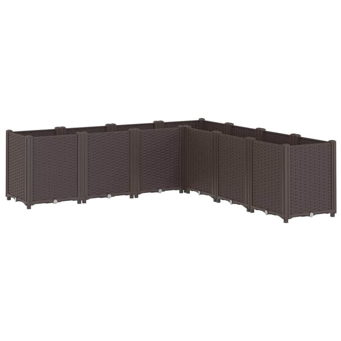 vidaXL - Plantenbak - 160x160x53 - cm - polypropeen - bruin