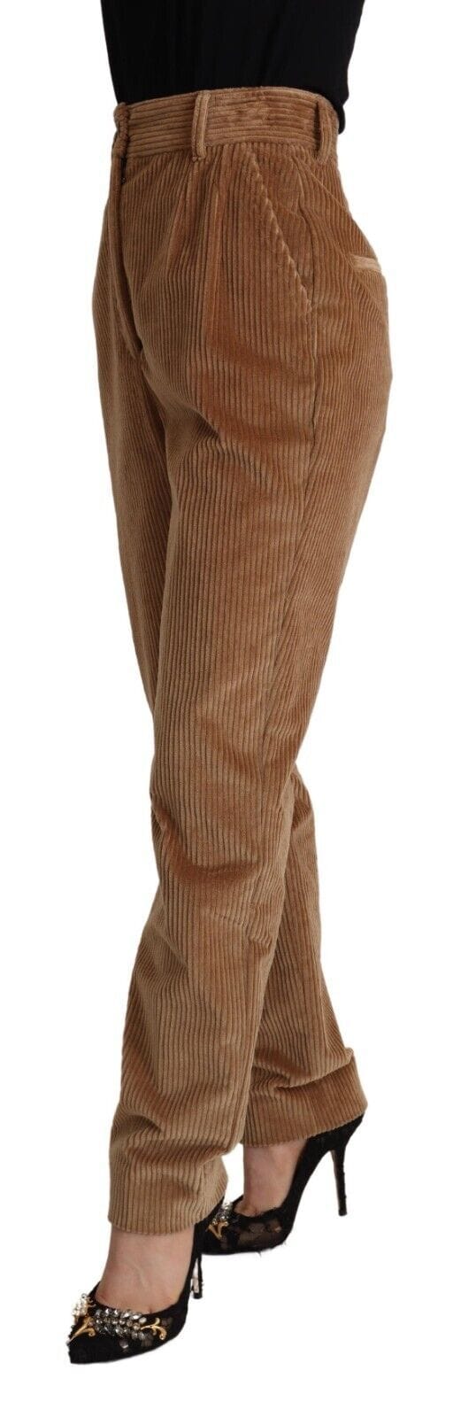 Katoenen Corduroy Broek Bruin