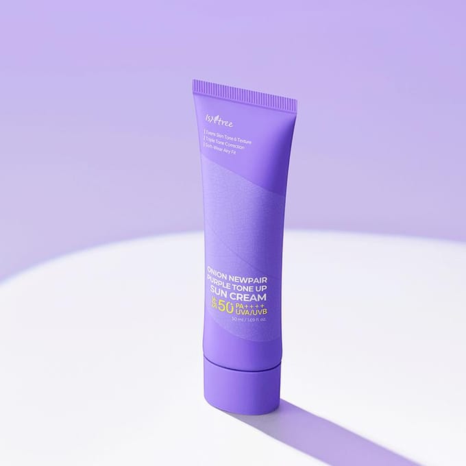 [ISNTREE] Onion Newpair Purple Tone Up Zonnecrème SPF 50+ PA++++ 50ml gray