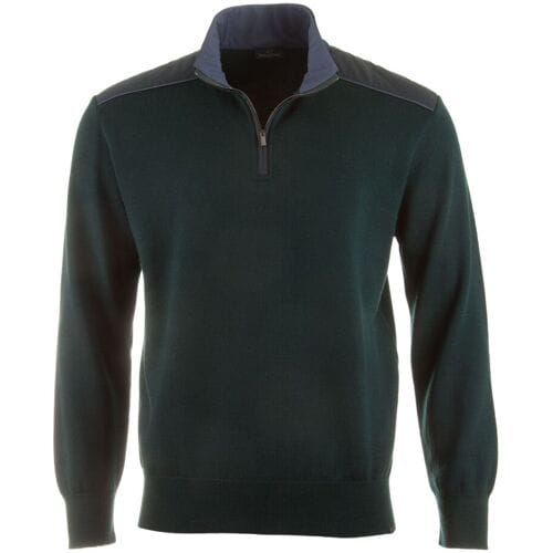 Paul & Shark Trui Typhoon Platinum Soft Cool Touch Wool Half Zip Green Gables / male