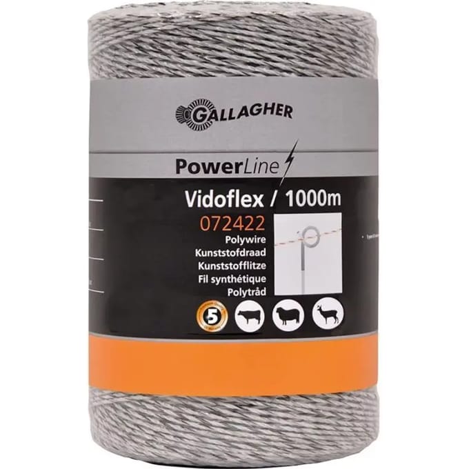 Gallagher Vidoflex 6 Powerline Wit (1000m) - Voor lange en betrouwbare stroomgeleiding