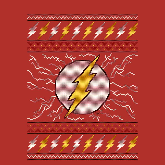 DC Flash Knit Men's Christmas T-Shirt - Red - L