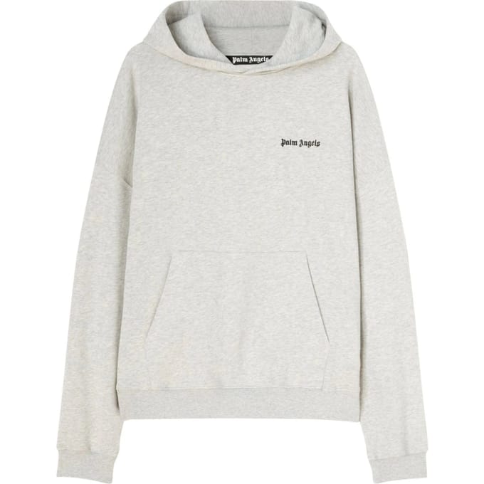 Hoodie met geborduurd logo van Palm Angels in grijs