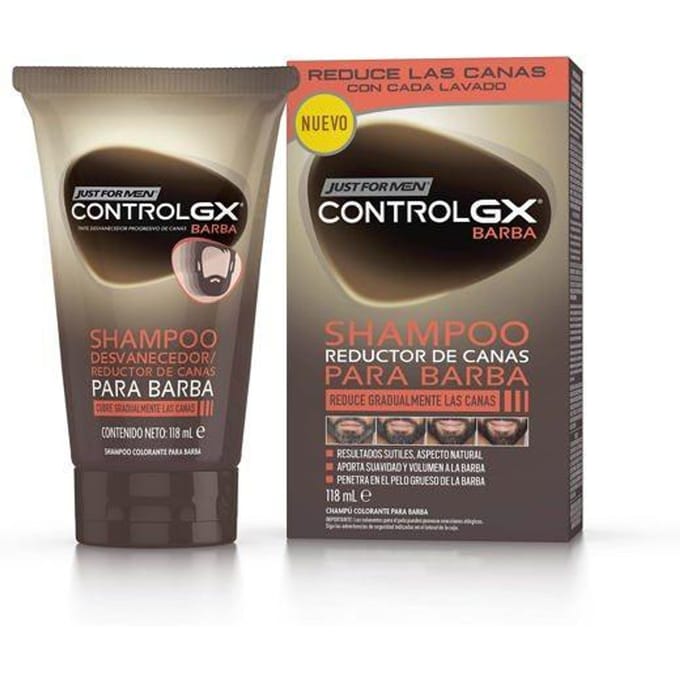 Shampoo - droogshampoo Just for men - 1353-83005 - CONTROL GX grijshaarverminderende shampoo voor baard 118 ml