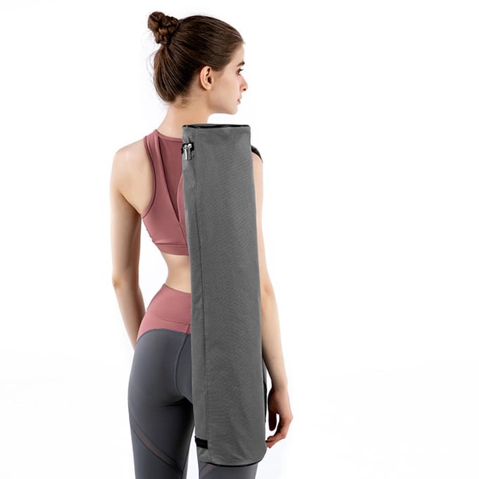 Sac de tapis de Yoga, sac de transport à fermeture éclair complète, Durable, sangle d'épaule réglable, multifonctionnel noir