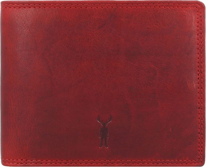 Jack Kinsky Risör Portemonnee RFID-bescherming Leer 13 cm - Jongens - Horizontaal - rot