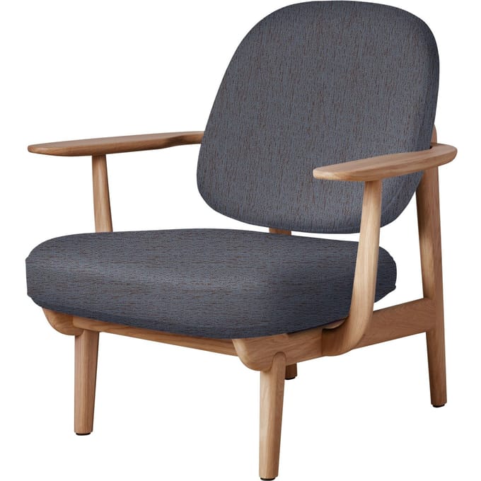 Fritz Hansen Fred Loungefauteuil - JH97 - oranje/blauw - eiken geolied