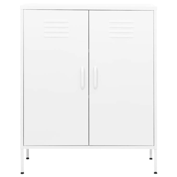 vidaXL - Opbergkast - 80x35x101,5 - cm - staal - wit