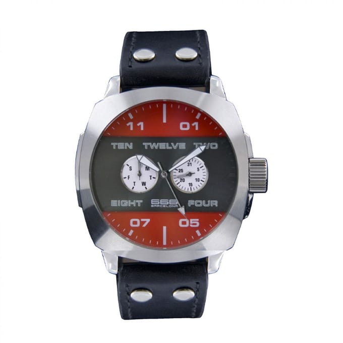 Montre 666BARCELONA 666-252. Quartz, Couleur rouge. Homme. black