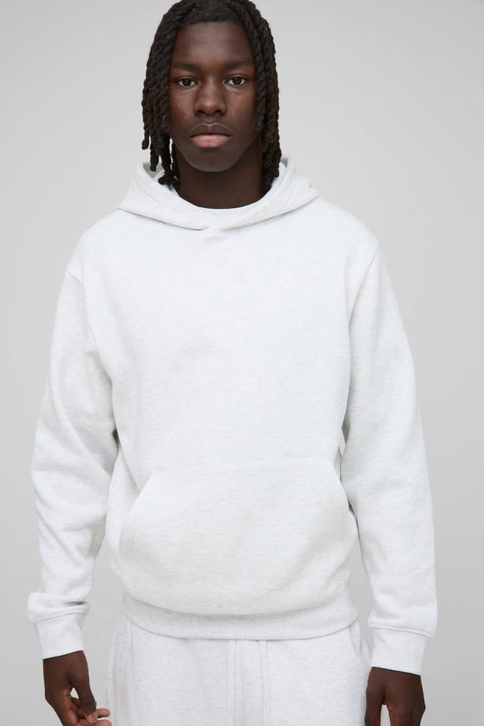 Essential Regular Fit Over the Head Hoodie | Grey Marl | Size Medium