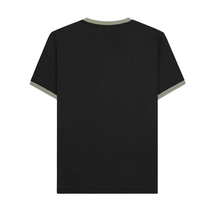 Lambretta Heren Ringer Twee Kleur T-Shirt (Zwart)